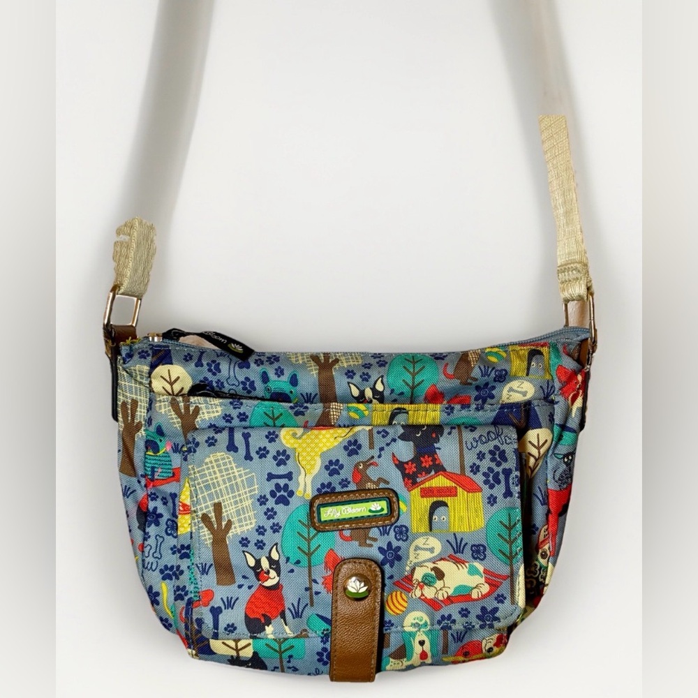 Lily Bloom Dog Print Crossbody Bag Adjustable Strap Cute Novelty Purse Dogs